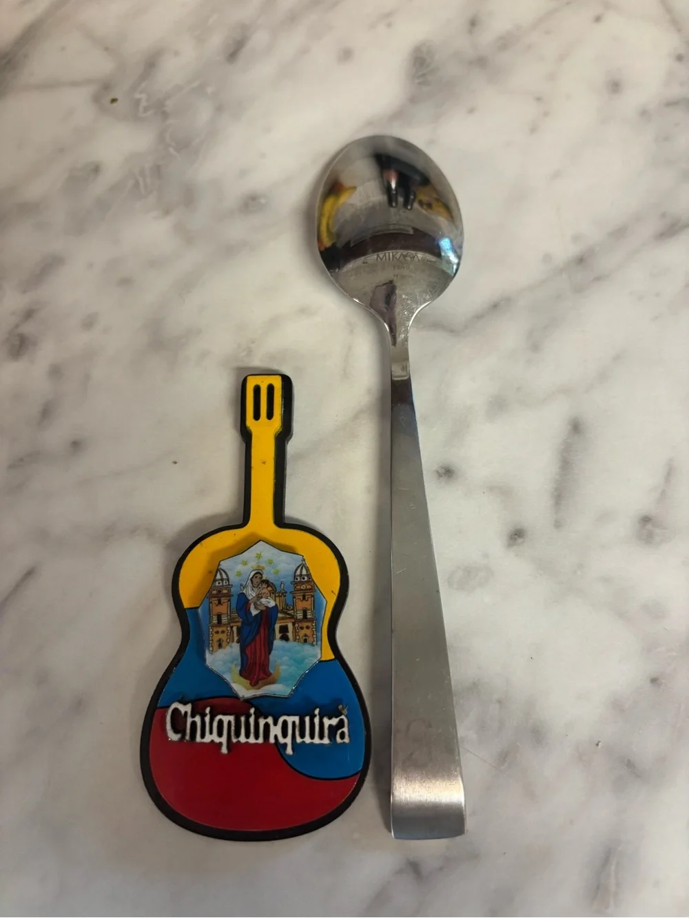 Colombian Chiquinquira Souvenir Guitar fridge magnet- Yellow, Blue, Red